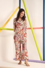 Women Kurta Set For Women|Co-Ords Set|Kurta Pant Set|Coordinate Set|Summer Suit|Printed Short Kurti With Pant Set| - Image 4