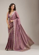Purple Zariwork Soft Silk Saree - Image 2