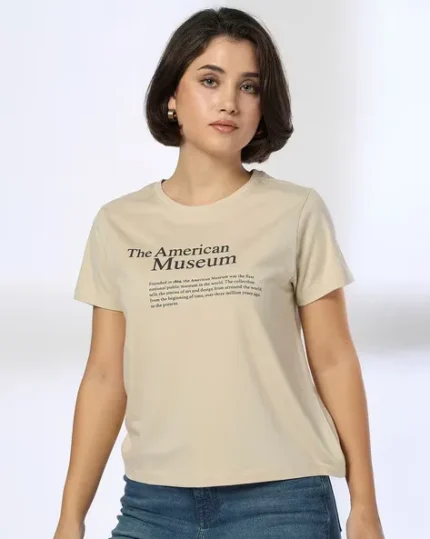 Women American Museum Regular Fit Crew-Neck T-Shirt