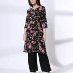 Women Floral Print Straight Kurta