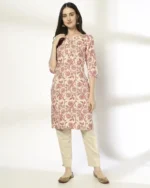 Women Floral Print Straight Kurta - Image 2
