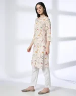 Women Floral Print Cotton Straight Kurta